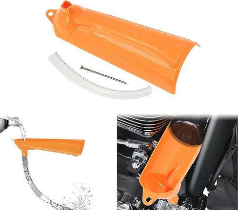 YHMTIVTU فلتر زيت خالٍ من التنقيط، علبة قمع زيت ملء قمع عالمي مناسب لدراجة Harley Touring Road King Street Glide Sporster Dyna Orange قطعة واحدة in Kuwait
