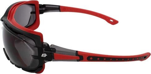 Birdz Eyewear Gasket Safety Padded Motorcycle Riding Sunglasses Red with Smoke Polycarbonate Lenses in Saudi Arabia