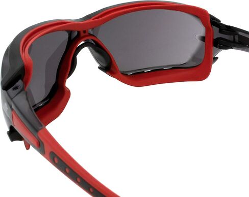 Birdz Eyewear Gasket Safety Padded Motorcycle Riding Sunglasses Red with Smoke Polycarbonate Lenses in Saudi Arabia