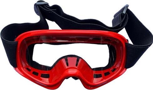 MRS Kids RED GOGGLES للشباب الترابية حفرة الدراجة مقاومة للصدمات قابلة للتعديل للأطفال ATV رباعية الذهاب كارت دراجة نارية على الطرق الوعرة ركوب موتوكروس سباق الدراجات نظارات نظارات للبنين والبنات / نظارات عدسة واضحة in Kuwait