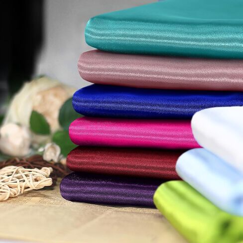 Satin Fabric 1 Yard 60" Wide Soft Silky Charmeuse Satin Fabric by The Yard Soild Fabric for Wedding Dress, Sewing, Crafts, Party Decorations, Backdrop, Burgundy in Saudi Arabia