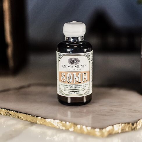 Anima Mundi Soma 7 Mushroom Adaptogenic Elixir - Mushroom Liquid Extract Tincture with Reishi, Chaga, Lions Mane & Cordyceps - Immune Support Mushroom Extract Drops - Vegan (4oz / 118ml) in Saudi Arabia