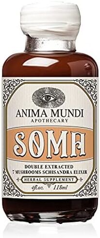 Anima Mundi Soma 7 Mushroom Adaptogenic Elixir - Mushroom Liquid Extract Tincture with Reishi, Chaga, Lions Mane & Cordyceps - Immune Support Mushroom Extract Drops - Vegan (4oz / 118ml) in Saudi Arabia