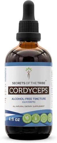 Secrets of the Tribe Cordyceps Alcohol-Free Liquid Extract, Cordyceps (Cordyceps Sinensis) Dried Mushroom Tincture Supplement (4 FL OZ) in Saudi Arabia