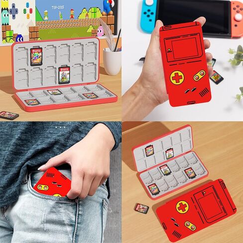 Switch Game Holder for Nintendo Switch/Lite/OLED, 3D Kawaii Kirby Switch Game Case for Storage 16 Games Cards & 16 Micro SD Cards Switch Lite Accessories Portable Hard Shell Cartridge Box Case - Pink in Saudi Arabia