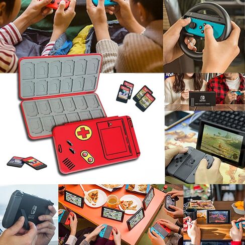 Switch Game Holder for Nintendo Switch/Lite/OLED, 3D Kawaii Kirby Switch Game Case for Storage 16 Games Cards & 16 Micro SD Cards Switch Lite Accessories Portable Hard Shell Cartridge Box Case - Pink in Saudi Arabia