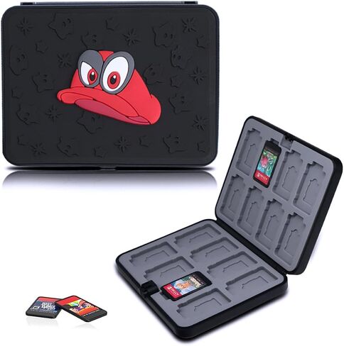 Switch Game Holder for Nintendo Switch/Lite/OLED, 3D Kawaii Kirby Switch Game Case for Storage 16 Games Cards & 16 Micro SD Cards Switch Lite Accessories Portable Hard Shell Cartridge Box Case - Pink in Saudi Arabia