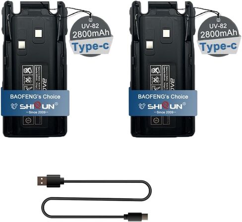 BAOFENG UV-82HP بطارية USB-C شاحن BL-8 2800 مللي أمبير بطارية ليثيوم أيون بديلة عالية السعة لجهاز الاتصال اللاسلكي UV-82X UV-82 UV-82L UV-82C UV-89 UV-8D in Saudi Arabia