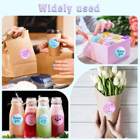 2 بكرة ملصقات حرارية مقاس 2 بوصة، ملصقات حرارية بألوان قوس قزح، ملصقات حرارية ذاتية اللصق، ملصق قوس قزح لعنوان ترميز بطاقة الاسم، 500 ملصق/ لفة واحدة (لون جديد، شكل مربع) in Kuwait