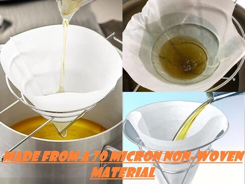 10" Chrome-Plated Steel Fryer Oil Cone Filter Holder/Stand with Filters (50 Filter Cones only) in Saudi Arabia