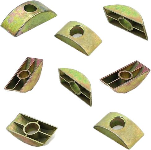 Half Moon Edger 12pcs Alloy Half Moon Nut Furniture Connector, Bronze Tone Furniture Connector Nuts 8mm Hole Diameter Half Moon Nuts Spacer Washer for Connect Furniture in Saudi Arabia