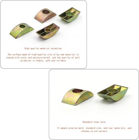 نصف القمر المقلم 12 قطعة من سبيكة نصف القمر موصل الأثاث، صواميل موصل الأثاث باللون البرونزي 8 مم قطر الفتحة نصف القمر غسالة فاصل لتوصيل الأثاث in Kuwait