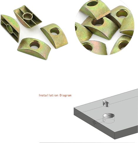 Half Moon Edger 12pcs Alloy Half Moon Nut Furniture Connector, Bronze Tone Furniture Connector Nuts 8mm Hole Diameter Half Moon Nuts Spacer Washer for Connect Furniture in Saudi Arabia