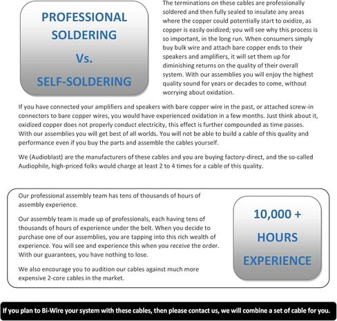 Audioblast HQ-SPK-AP2HD-12AWG - 15 قدم - 2 كور (99.99% OFC) زوج كابل مكبر صوت فائق المرونة مع مقابس موزة مطلية بالذهب - 12 مقياس in Kuwait