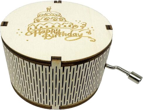 LA Vie EN Rose Music Box|18 Note Hand Crank Wood Vintage مجموعة صناديق موسيقية منقوشة هدية لعيد الميلاد والذكرى السنوية لأعياد الميلاد، خشبية in Kuwait