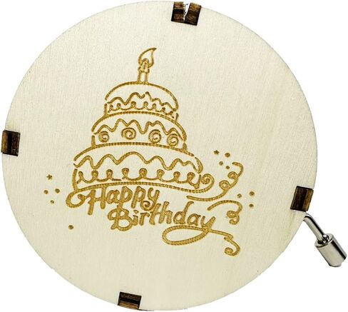 LA Vie EN Rose Music Box|18 Note Hand Crank Wood Vintage مجموعة صناديق موسيقية منقوشة هدية لعيد الميلاد والذكرى السنوية لأعياد الميلاد، خشبية in Kuwait