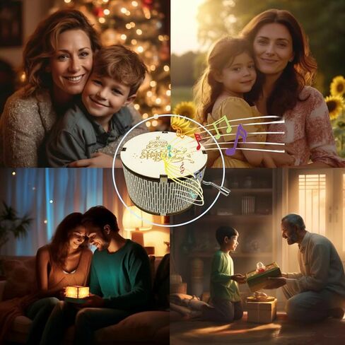 LA Vie EN Rose Music Box|18 Note Hand Crank Wood Vintage مجموعة صناديق موسيقية منقوشة هدية لعيد الميلاد والذكرى السنوية لأعياد الميلاد، خشبية in Kuwait