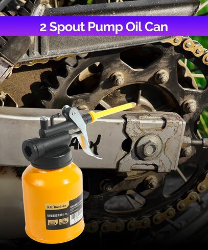 علبة الزيت، علبة الزيت، 8 أونصة. سعة علبة الزيت، علبة زيت معدنية، ملحقات السيارة، علبة زيت معدنية بمضخة مسدس مع فوهة مستقيمة ومرنة، تناسب جميع احتياجات التشحيم للسيارة والدراجة والآلة in Kuwait