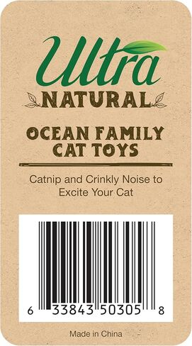Ocean Family: 5pc Catnip Cat Toy Set (Orca, Manta Ray, Sea Turtle, Seahorse, Seal) in Kuwait
