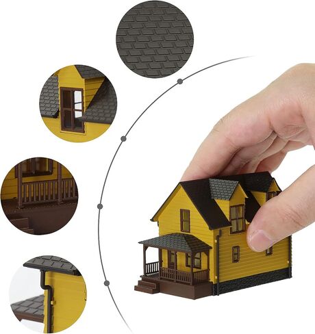 N Scale Model Building 1:160 Residential Modern House Assembled Architectural for Model Train Layout Diorama JZN01 (Yellow) in Saudi Arabia