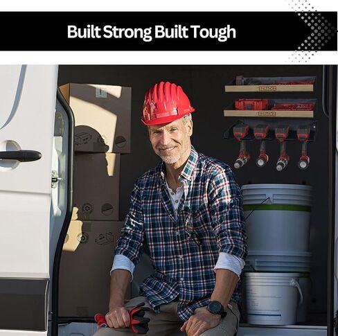 منظم أدوات الطاقة - أرفف تثبيت على الحائط لحامل المثقاب شديد التحمل، رف تخزين كبير لأدوات الطاقة، سعة 150 رطل، منظمة سقيفة المرآب، رف بطارية وشاحن، خيارات تركيب متعددة الاستخدامات. in Kuwait