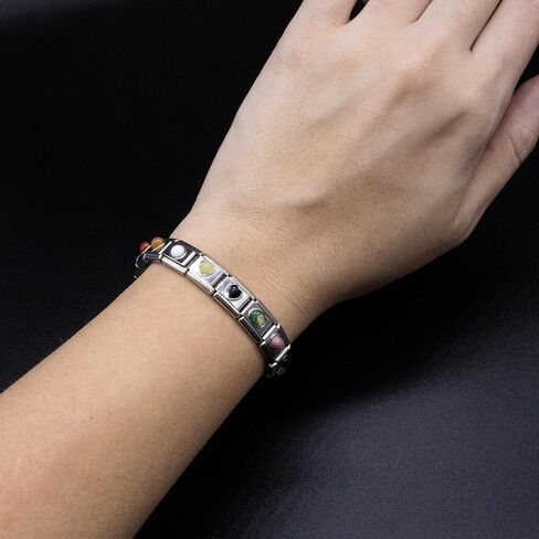 Italian Charm Bracelet Charms, Semiprecious Stone Charms, 9mm Stainless Steel Links Bracelets Jewelry for Women in Saudi Arabia
