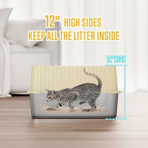 Stainless Steel Litter Box, Cat Litter Box with Lid for Medium-Sized Cats - 17.3"L x 13.3"W x 11.8"H, Kitten Litter Box - Easy to Clean, Leak-proof, Non-Stick, Odor-reducing, Metal Litter Box in Saudi Arabia
