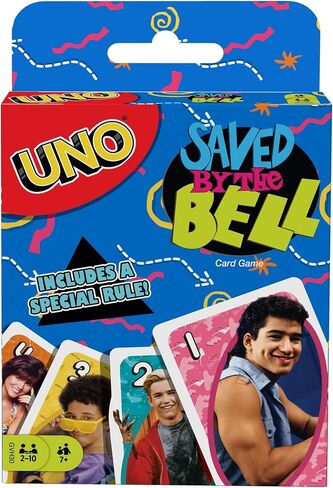 Mattel Games UNO Saved by The Bell Card Game with 112 Cards & Instructions, Great Gift for Kid, Adult or Family Game Night, Ages 7 Years & Older in Saudi Arabia