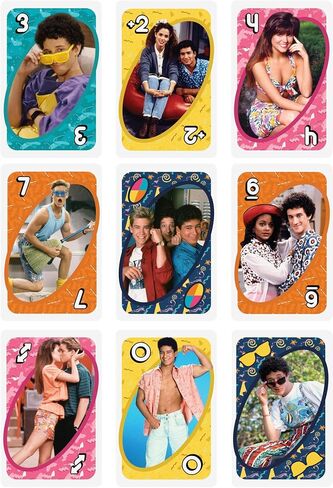 Mattel Games UNO Saved by The Bell Card Game with 112 Cards & Instructions, Great Gift for Kid, Adult or Family Game Night, Ages 7 Years & Older in Saudi Arabia