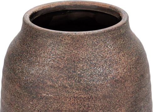 Briful 9.6in Large Rustic Brown Ceramic Vase,Vintage Farmhouse Flowers Vase,Shabby Terra Cotta Vase, Antique Pottery Decorative Pampas Vase for Home Office Table Shelf Mantel Porch Decorations in Saudi Arabia