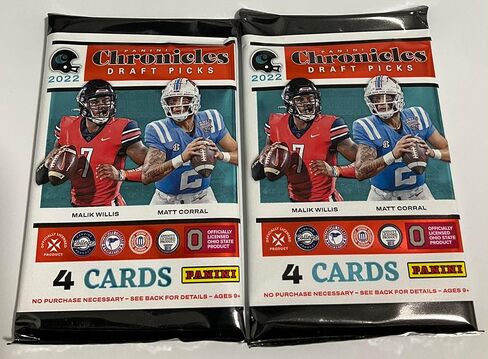 2022 Panini Chronicles Draft Picks Football Blaster Box Value Pack - 2 Packs - 8 Trading Cards Total - Chase Brock Purdy Rookie Card, Blaster Exclusive Pink Parallels, Numbered Cards, Autos in Saudi Arabia