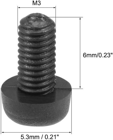 Uxcell M4x6mm مسامير آلة فيليبس من النايلون الملولب برأس متقاطع، أسود 50 قطعة in Kuwait