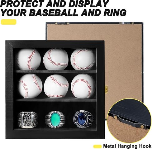 حقيبة عرض البيسبول، حقيبة عرض حلقة البطولة، خزانة حائط خشبية مع قفل للمجموعة، حلقة بطولة البيسبول الموقعة، للأطفال in Kuwait