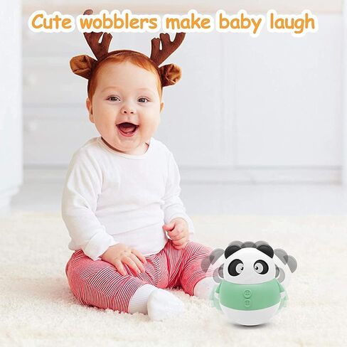 Roly Poly Tumbler Panda, Baby Tummy Time Toy, Cute Musical Toy Gift for Infant Boy Girl 36 Months and Up, Cute Desk Toys for Office for Adults in Saudi Arabia