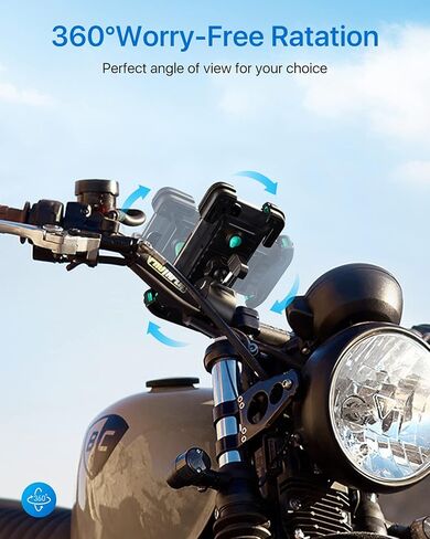 andobil Motorcycle Phone Mount, [Upgrade Strongest Handlebar Clamp] Universal [Full Protection] Bike Bicycle Scooter Cell Phone Holder Mount for iPhone 14 13 12 11 Galaxy S22 S21 Note20 & More in Saudi Arabia