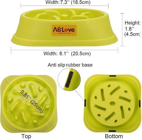 Slow Feeder Bowl Healthy Food Fun Anti-Choke Pet Bowls for Dog (One Size, A0-Green) in Saudi Arabia