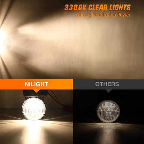 مجموعة مصابيح الضباب Nilight متوافقة مع 1994 1995 1996 1997 1998 1999 2000 2001 دودج رام 1500 1994-2002 دودج رام 2500 3500 بيك أب شاحنة مصباح ضباب شفاف مع مصابيح هالوجين 881 12 فولت، ضمان لمدة عامين in Kuwait