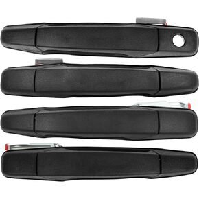 ECCPP 4pcs Outside Exterior Black Door Handle - Compatible with 2007-2013 for Chevy for Avalanche for Silverado for Suburban for Tahoe for GMC,for Cadillac SUV - Front Rear Driver & Passenger Side