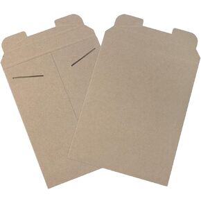 Aviditi 9" x 11 1/2" Stayflats Rigid Flat Mailers, Kraft, For Keeping Documents, Photos, and Artwork Protected During Shipping (100 Pack)