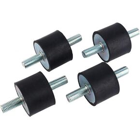 4 PCS M10 Rubber Bobbin Mount Anti Vibration Mounts Shock Absorber Rubber Isolator Mounts with Double Screw Studs