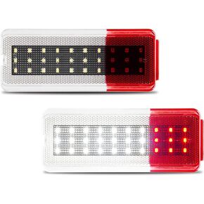 مصابيح عاكسة للباب الداخلي LED من Gempro لسيارة Ford F250 F350 F450 F550 1999-2007 SuperDuty، Excursion 2000-2005 للباب الأمامي/الخلفي قطعتين (أحمر وأبيض)