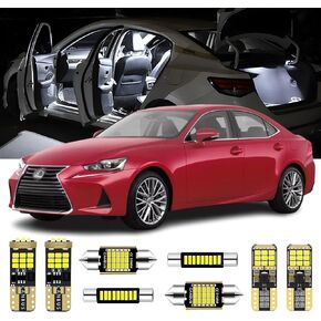 AENVTOL 19 Pieces Interior LED Lights Kit for Lexus IS300 IS250 IS350 IS200t ISF 2014 2015 2016 2017 2018 2019 2020 White 6000K LED Interior Bulbs Package + License Plate Lights, Install Tool