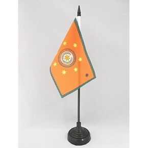 AZ FLAG Cherokee Indians Table Flag 4'' x 6'' - Native American Tribe Desk Flag 15 x 10 cm - Black Plastic Stick and Base
