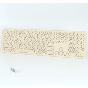 لوحة مفاتيح بلوتوث هادئة - لوحة مفاتيح لاسلكية جمالية متعددة الأجهزة - 110 مفاتيح بالحجم الكامل لوحة مفاتيح نحيفة لطيفة لأجهزة الكمبيوتر المحمول والكمبيوتر والكمبيوتر الشخصي والكمبيوتر المحمول ونظام التشغيل Windows وMac OS وAndroid (كاكي) in Kuwait