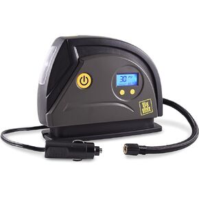 منفاخ إطارات Fix-a-Flat S40074، ضاغط هواء محمول للسيارة، نفخ إيقاف تلقائي صحيح، مع شاشة رقمية 99 رطل لكل بوصة مربعة، خرطوم طويل وإضاءة LED، 12 فولت، نفخ لمدة 6 دقائق