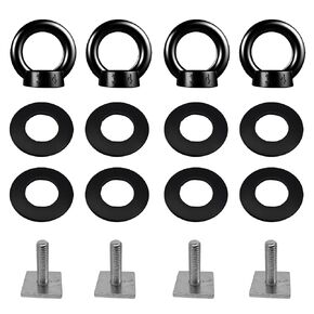 Set of 4 T Track Mount Tie Down Anchor for Roof Rack,20mm/40mm Long Screws M8 Heavy Duty Eye Bolt Stainless Steel T Bolt Eye Nut Tie Down Ring for Holding Bungee Cord Rope Hooks (40mm Long)