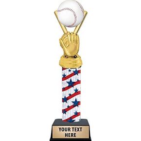 Crown Awards Baseball Trophy - 11" Personalized MVP Baseball Trophies with Customized Engraving Prime