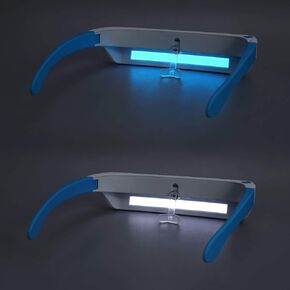 Light Therapy Glasses, Full Spectrum, UV-Free Blue White (2 in 1) LED Light Therapy Lamp, Natural Relief for Good Sleep, Happy Mood, Boost Energy and Jet Lag