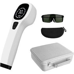 Red Light Device for Muscle Reliever, Knee, Shoulder, Back, Infrared Light Therapy Pain Relief Device with 650nm and 808nm, Hand Held Unit with Goggle (Four*808nm)