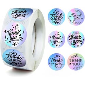 500 Pcs 1inch Thank You Stickers Homemade Personalised Thank You Stickers Small Business Labels Self Adhesive Gift Stickers for Invitation Cards/Wedding Decoration/Thank You Notes/Gift Tag Decoration
